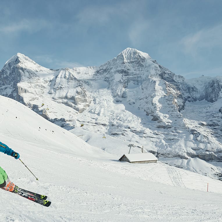 Kleine Scheidegg Skifahren Lauberhorn Eiger Moench Jungfrau