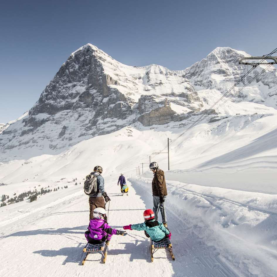 Schlitteln Schlittelweg Eigernordwand Familie