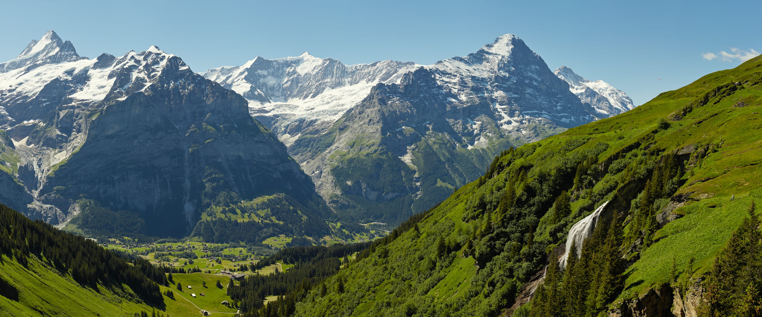 Biken Eiger Schreckhorn Panorama Grindelwald Wasserfall