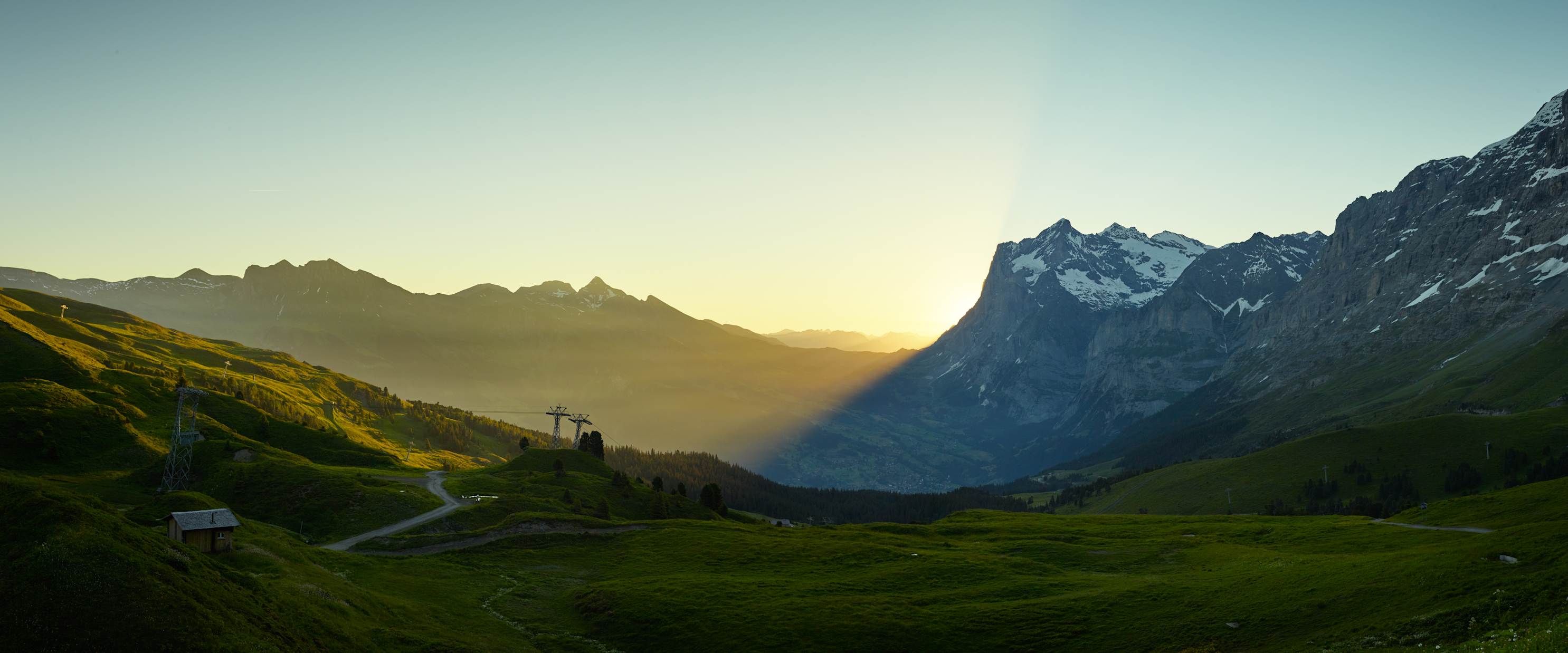 Kleine Scheidegg Sommer Panorama Wetterhorn Sonnenaufgang