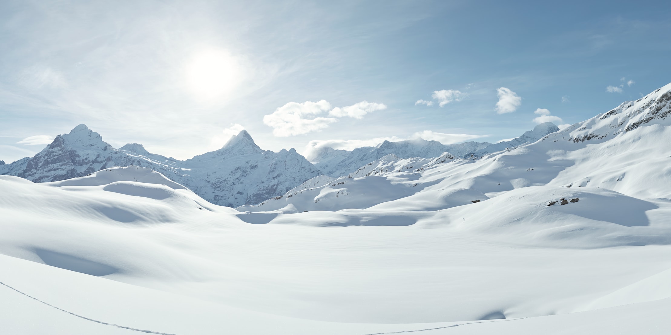 Grindelwald First Bachalpsee Schreckhorn Panorama Winter