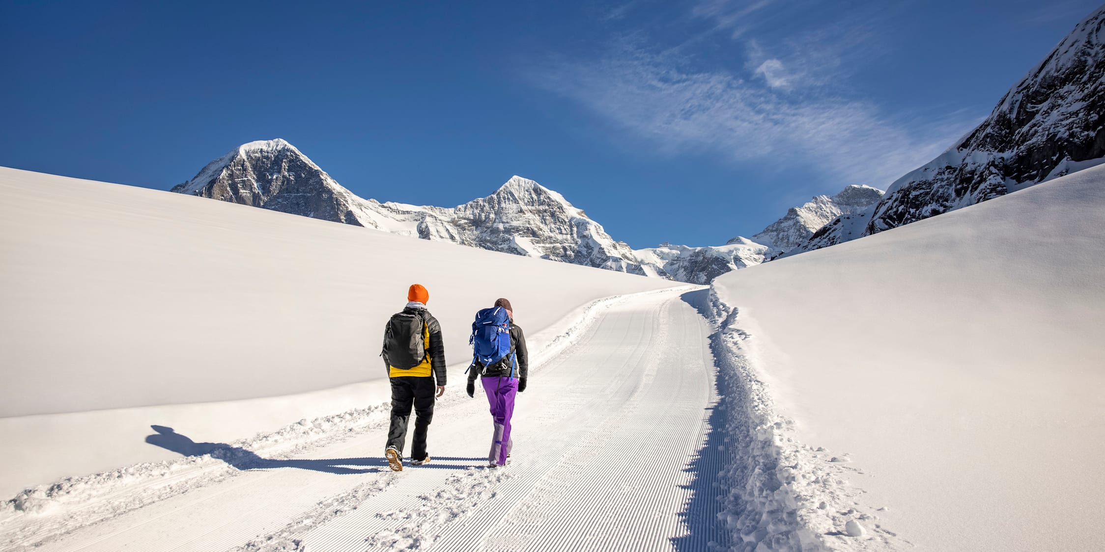 Winterwandern Kleine Scheidegg Maennlichen Eiger Moench Jungfrau 1