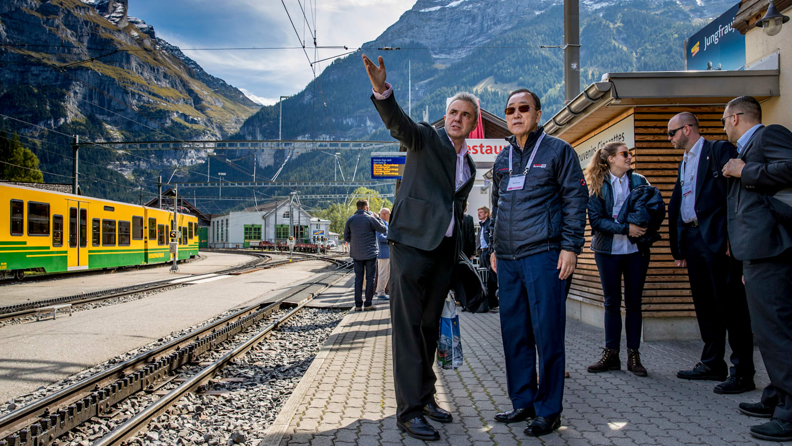 Urs Kessler mit Ban Ki moon in Grindelwald Grund