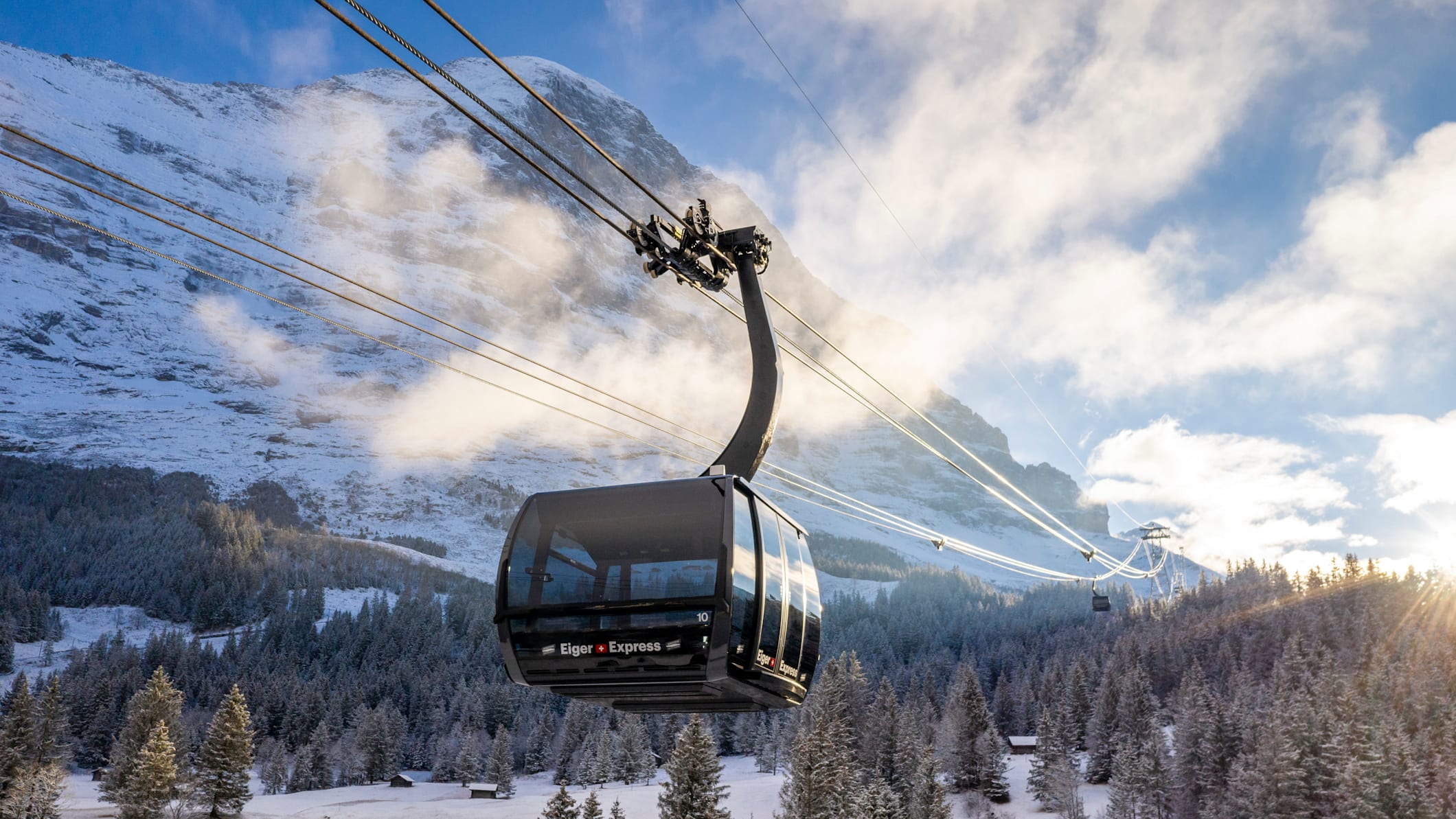 Eiger Express Grindelwald Eigernordwand Nahansicht Winter kl