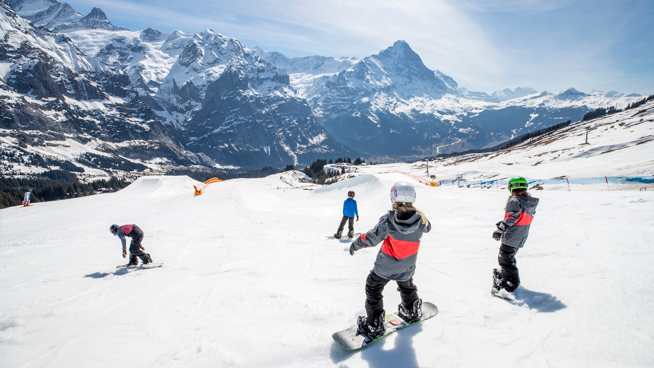 Grindelwald, Jungfrau Railways, winter, Eiger, First, Grindelwald-First, winter sports, kids, children, snowboarding, WhiteElements