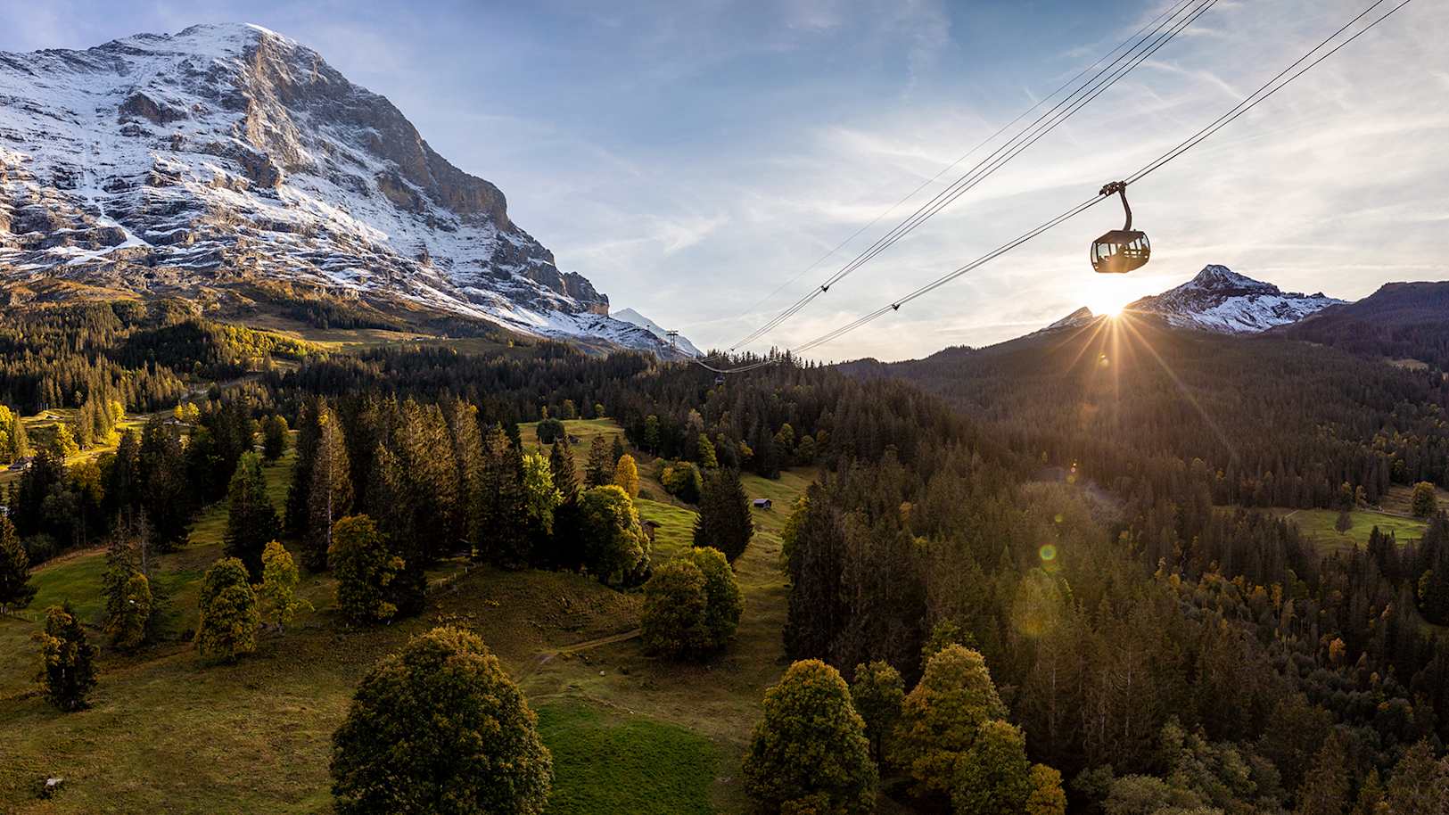 Eiger Express Grindelwald Eigernordwand Panorama Sonnenuntergang