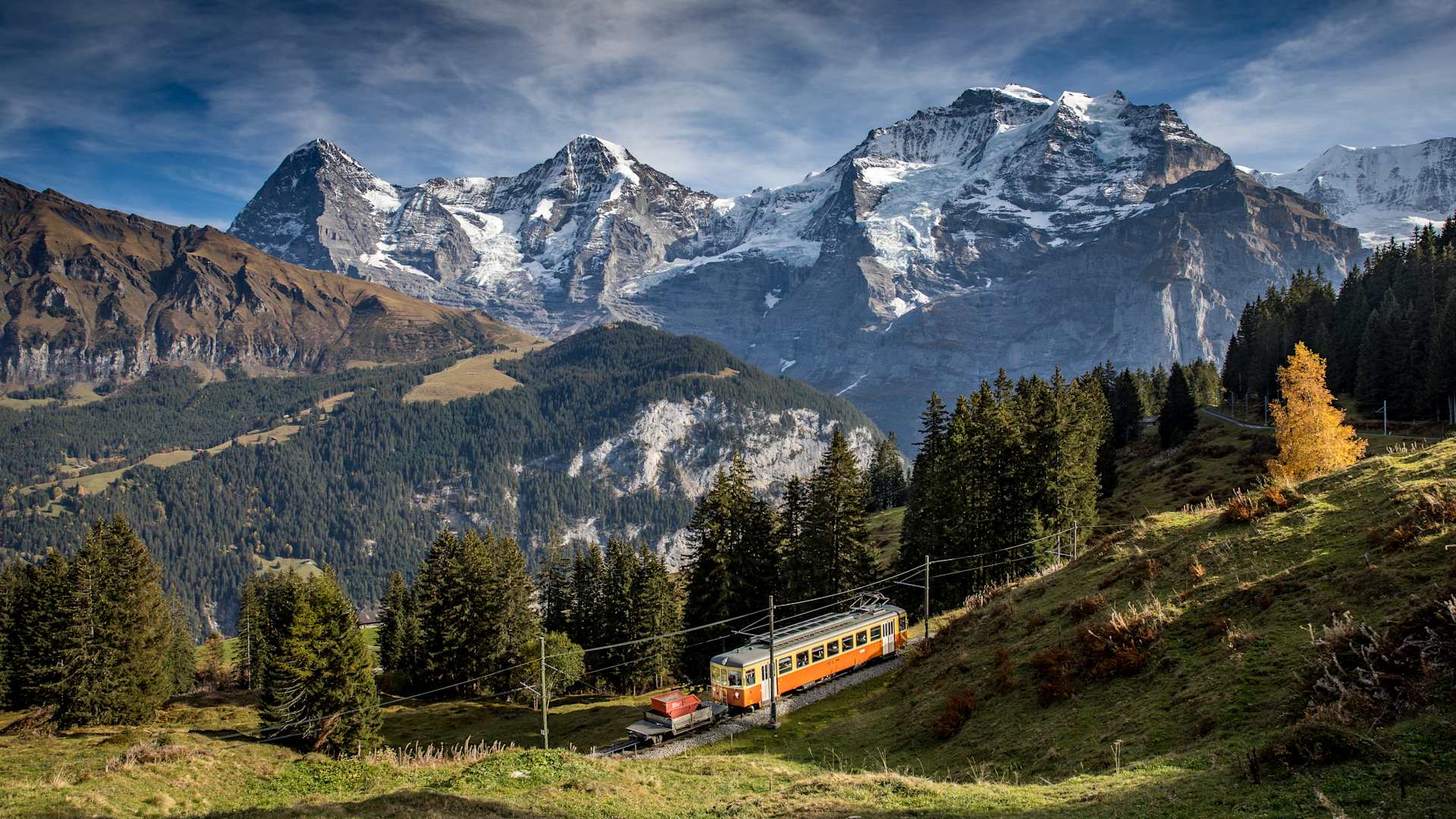 Winteregg-Mürren with view of Eiger, Mönch and Jungfrau
