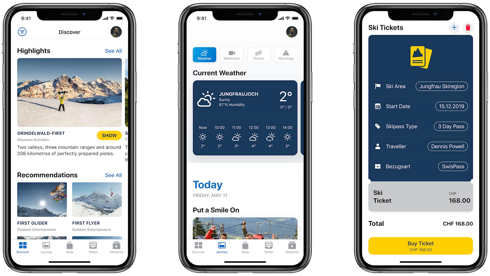 Einstellung der Jungfrau App – Informationen zu Ihrem Konto und Ihren Daten