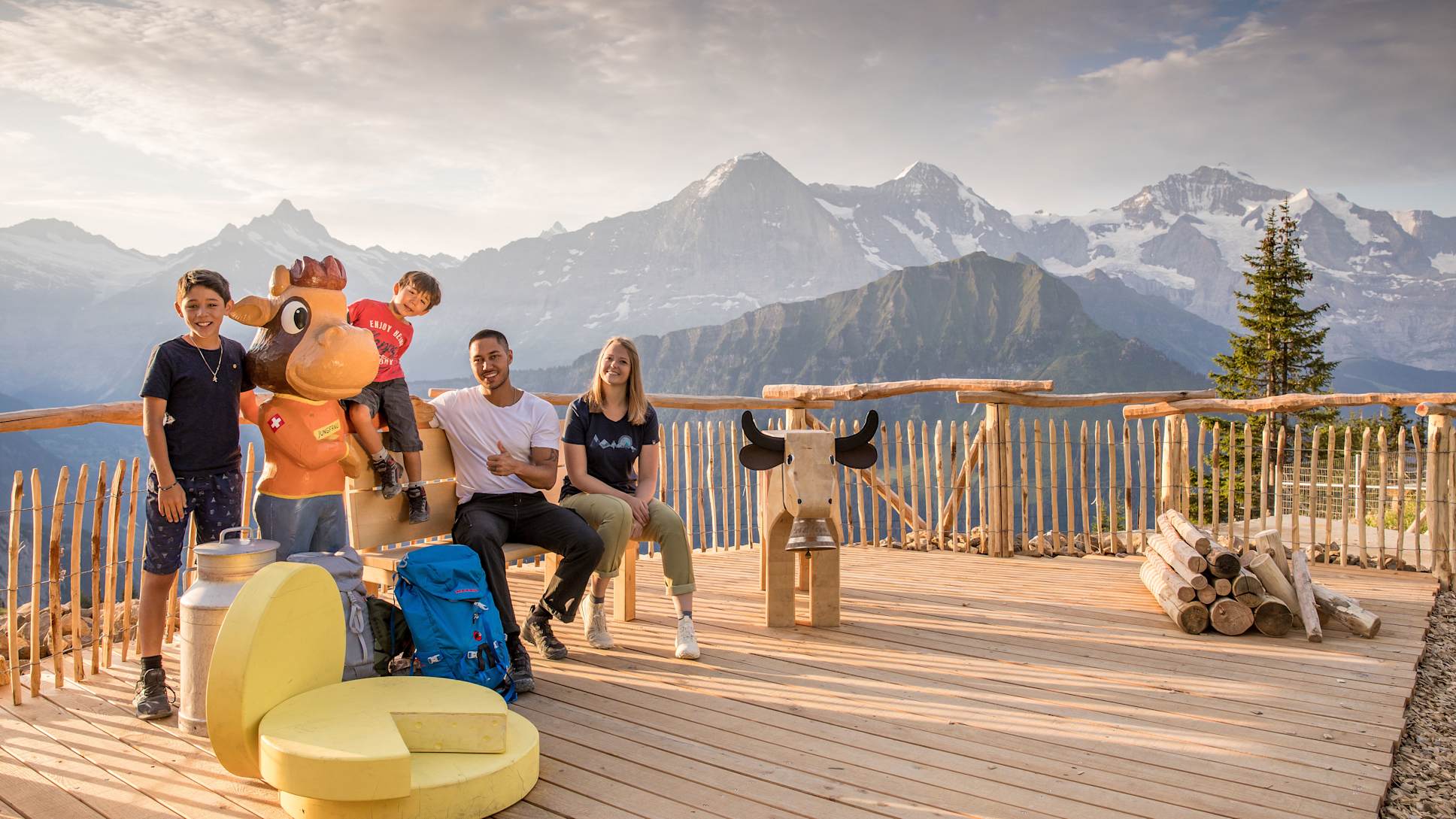 Mönch, Eiger, Eiger-Mönch-Jungfrau, Jungfrau, Schynige-Platte, Spielplatz
