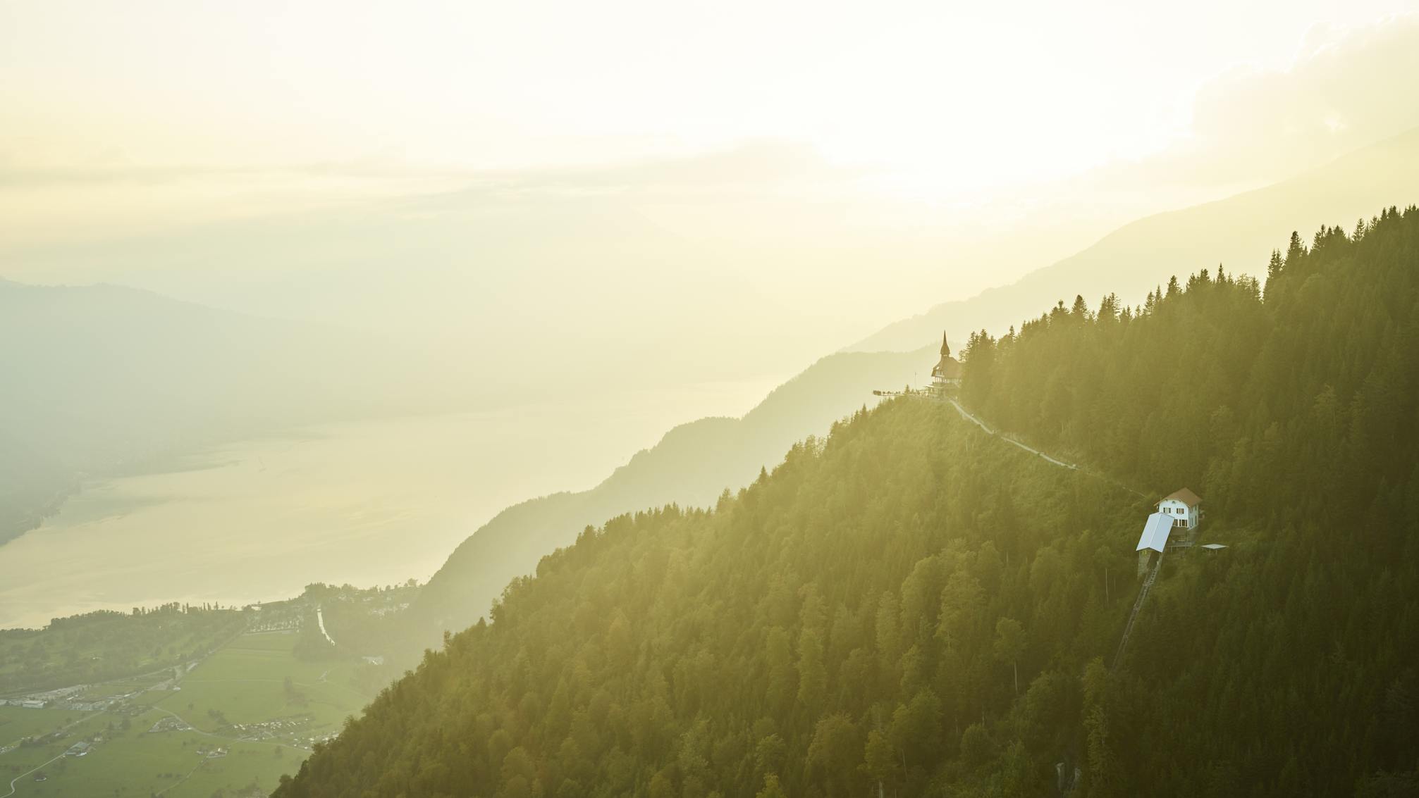 Harder Kulm Panorama Sommer Thunersee Sonnenuntergang