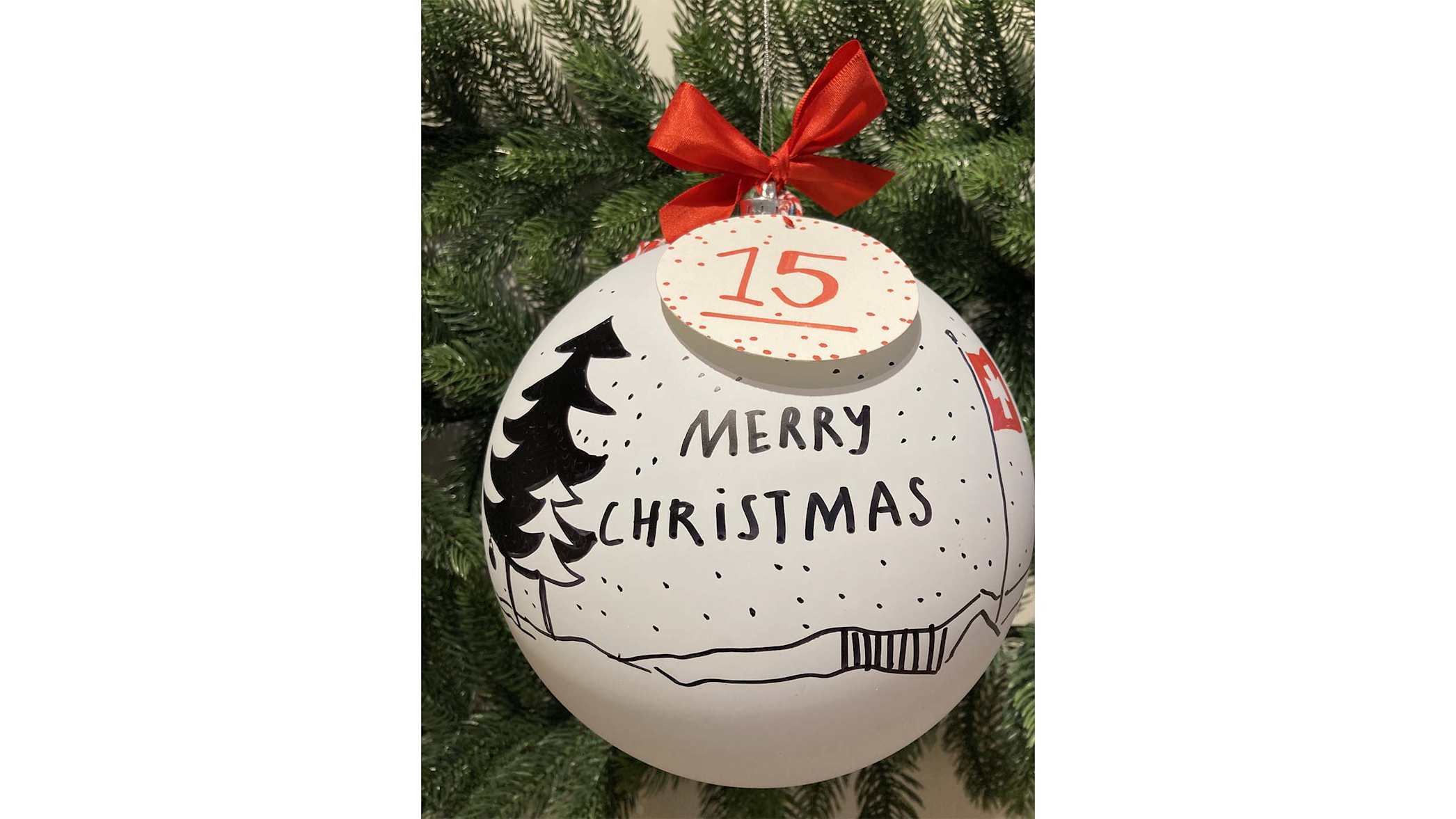 Jungfraubahnen Weihnachtskugel 15 quer