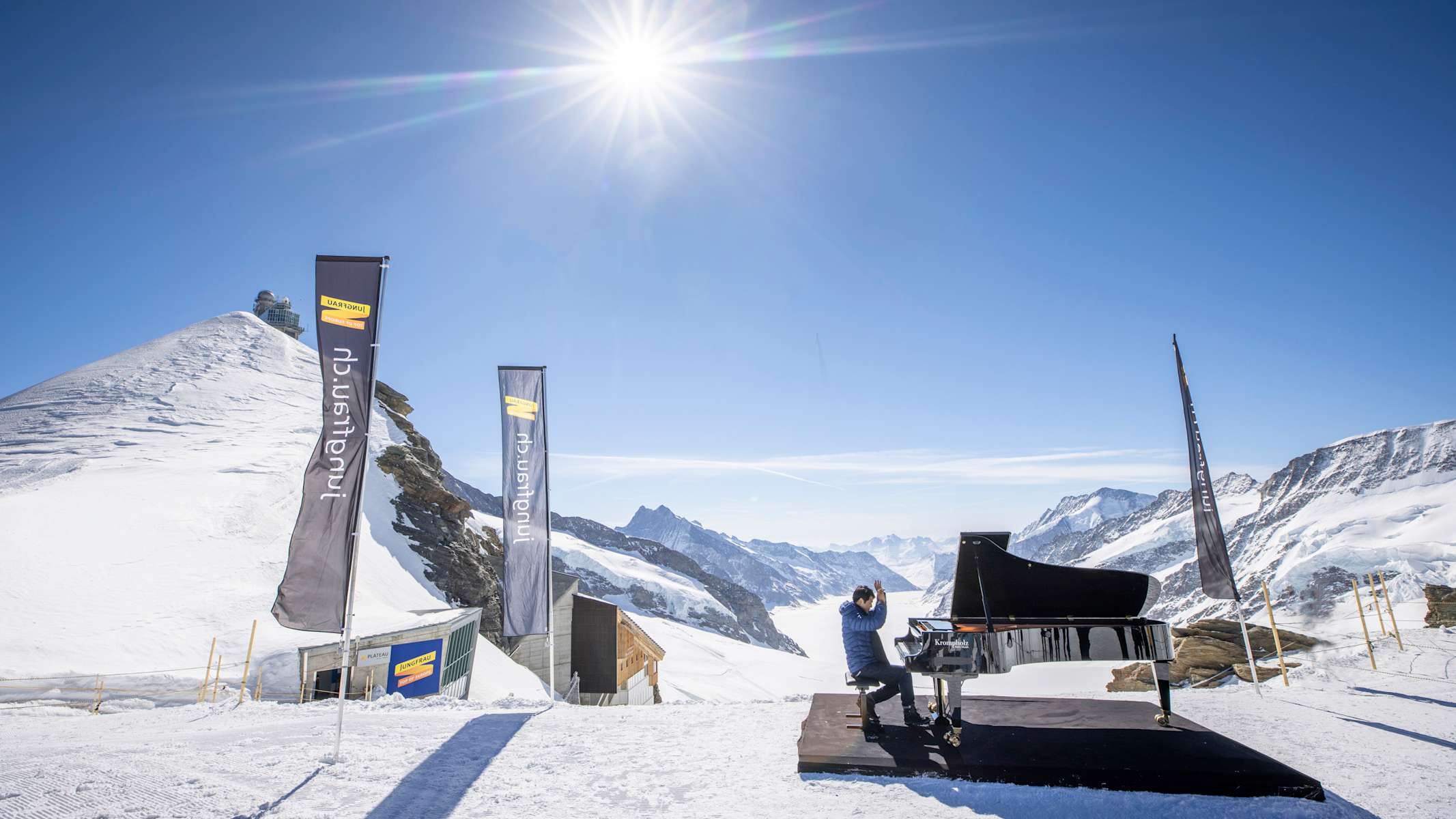 Lang Lang zum Abschluss seines Showcase auf dem Jungfraujoch Top of Europe
