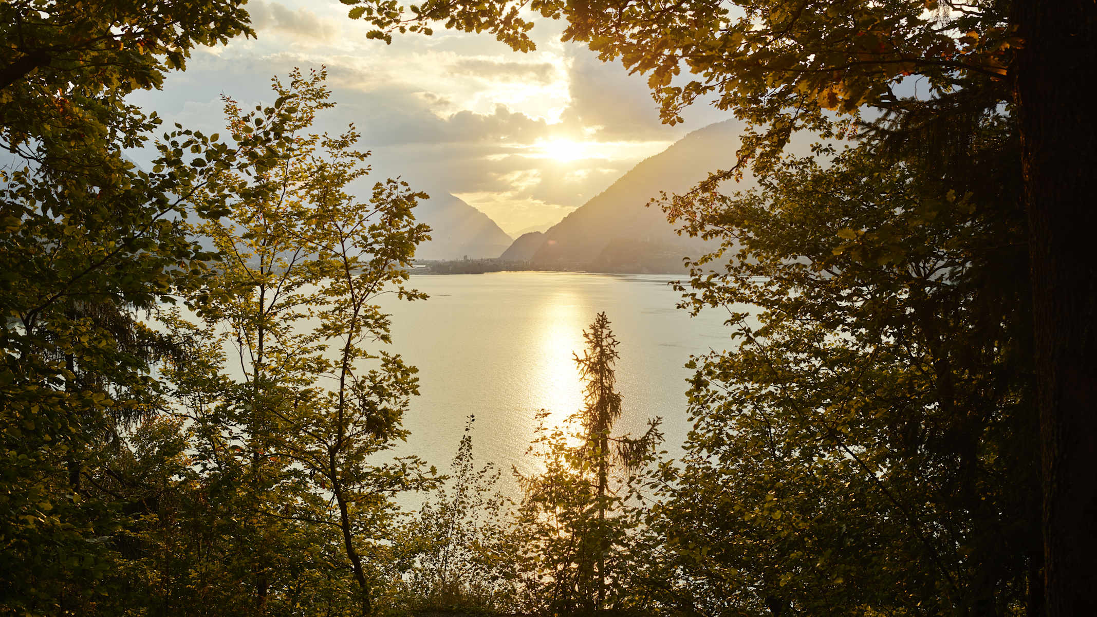 Brienzersee Iseltwald Berner Oberland Sonnenuntergang
