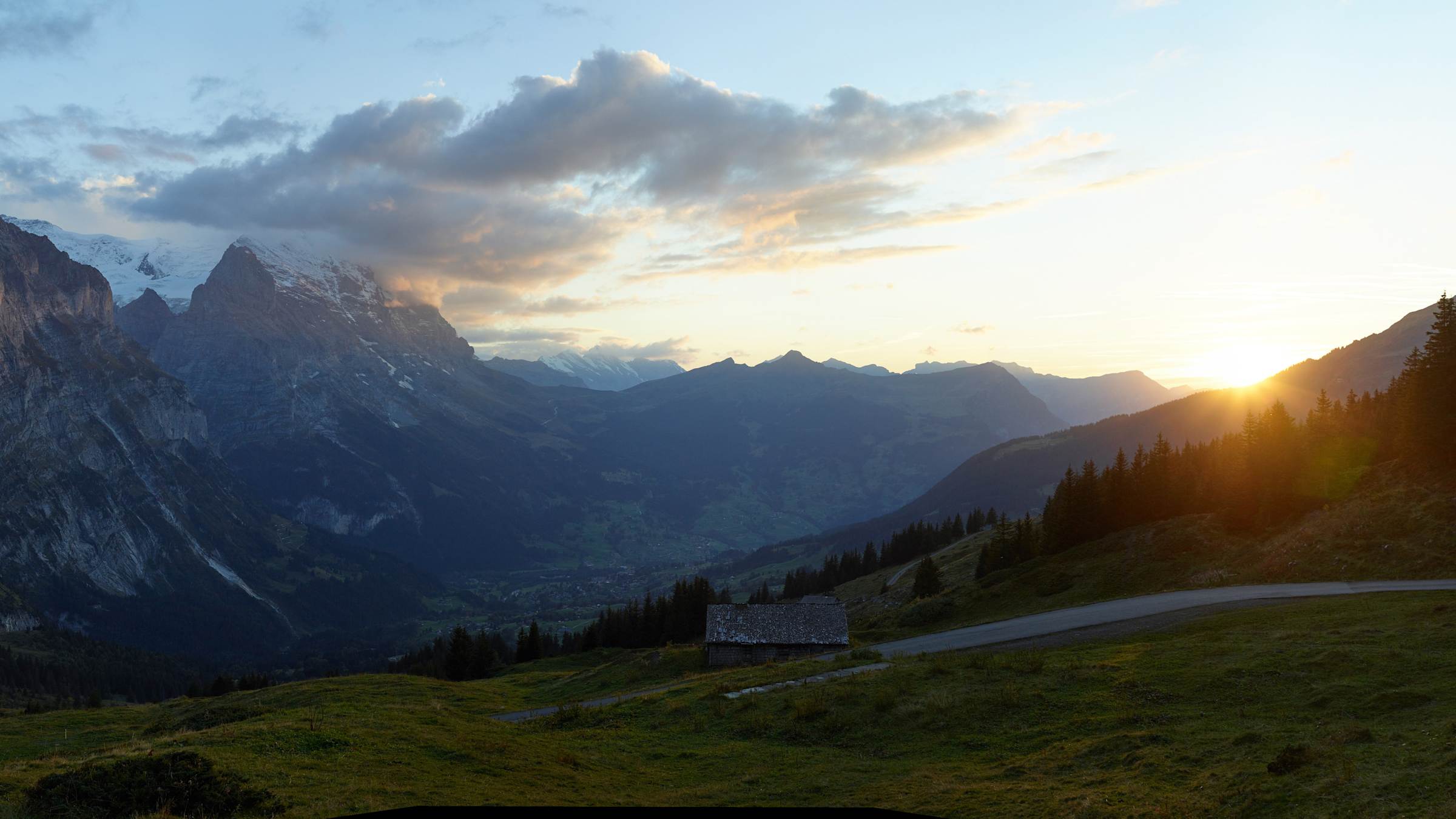 Grosse Scheidegg panorama sunset
