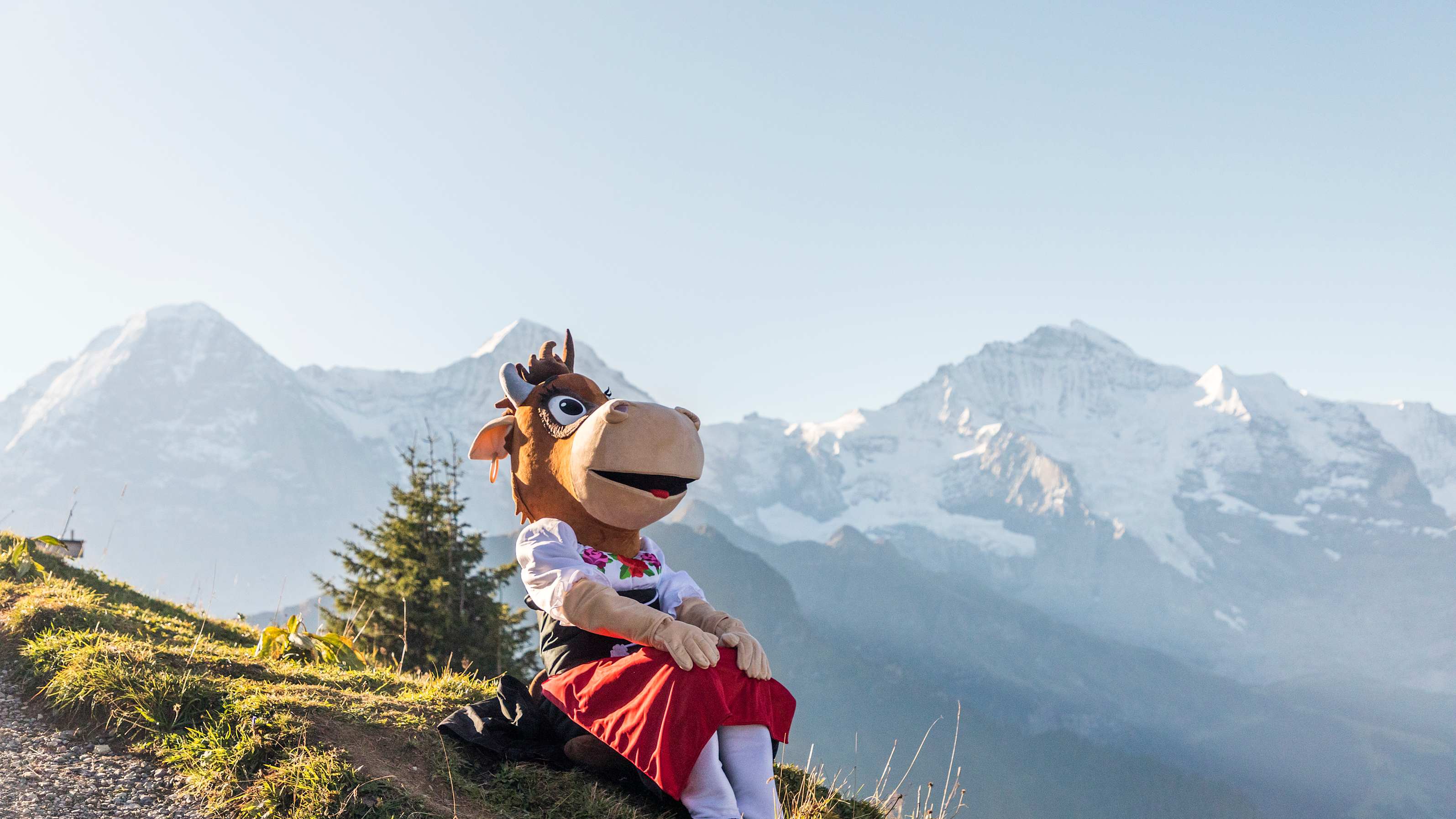 SP Lily Family Day 2020 Lily sitzend Eiger Moench Jungfrau