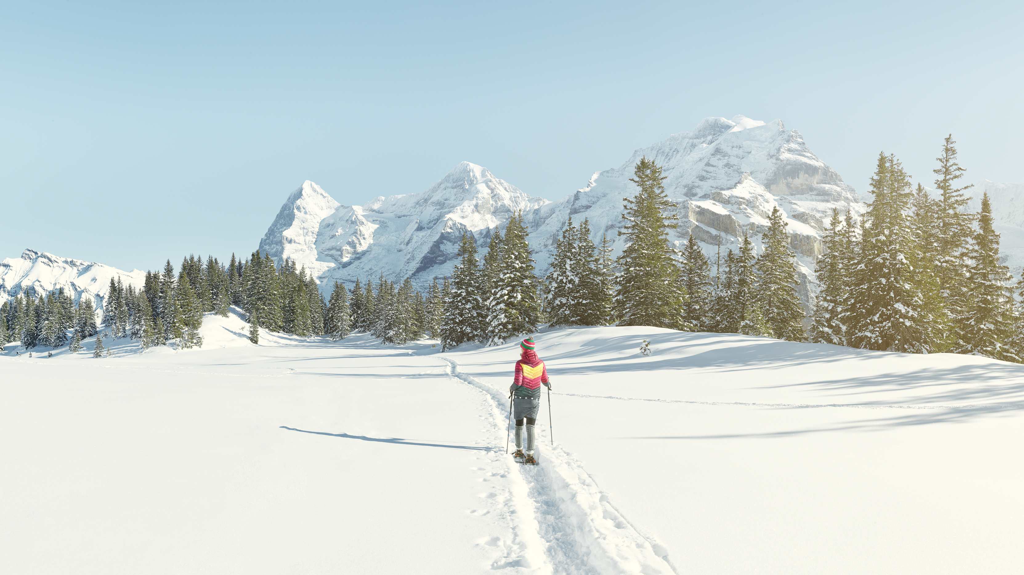 Muerren Eiger Moench Jungfrau Wandern Winter