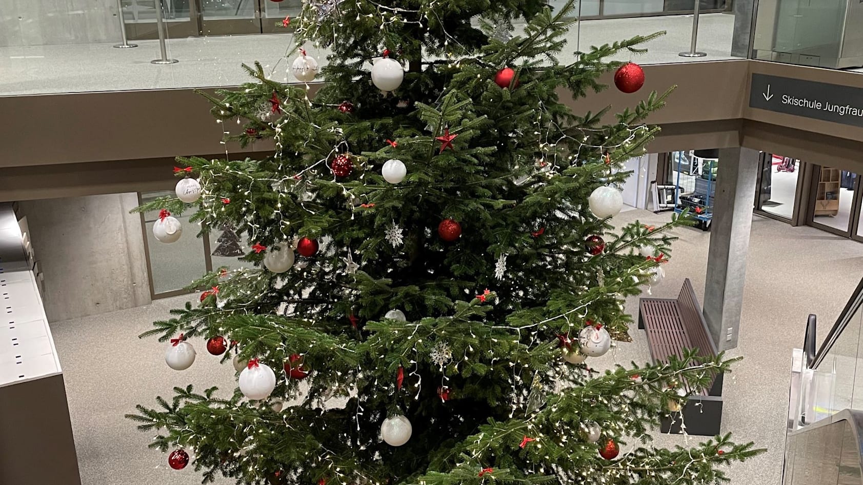 Weihnachtsbaum im Grindelwald Terminal kl