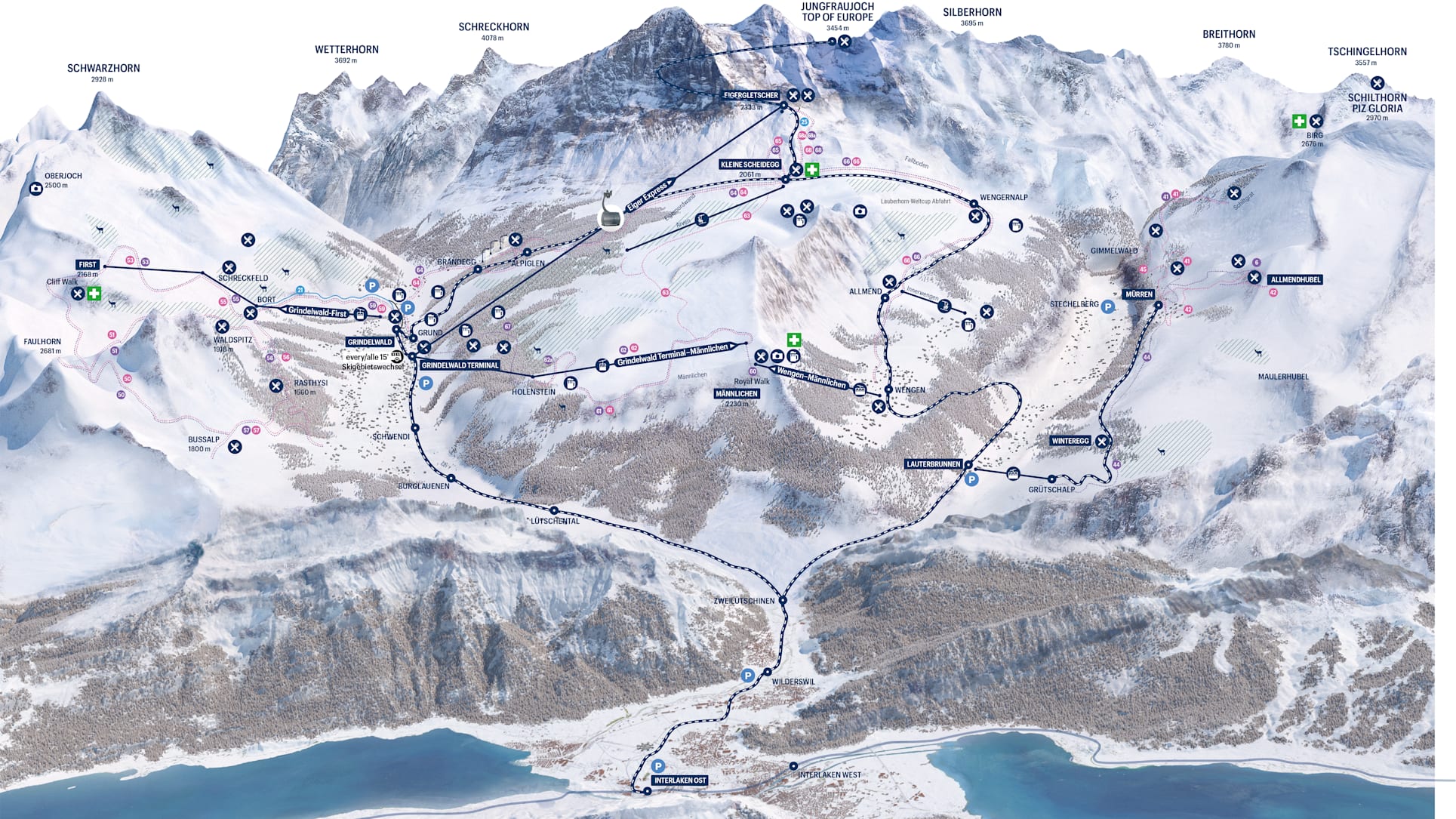 Jungfrau Corona Pass Geltungsbereich Winter