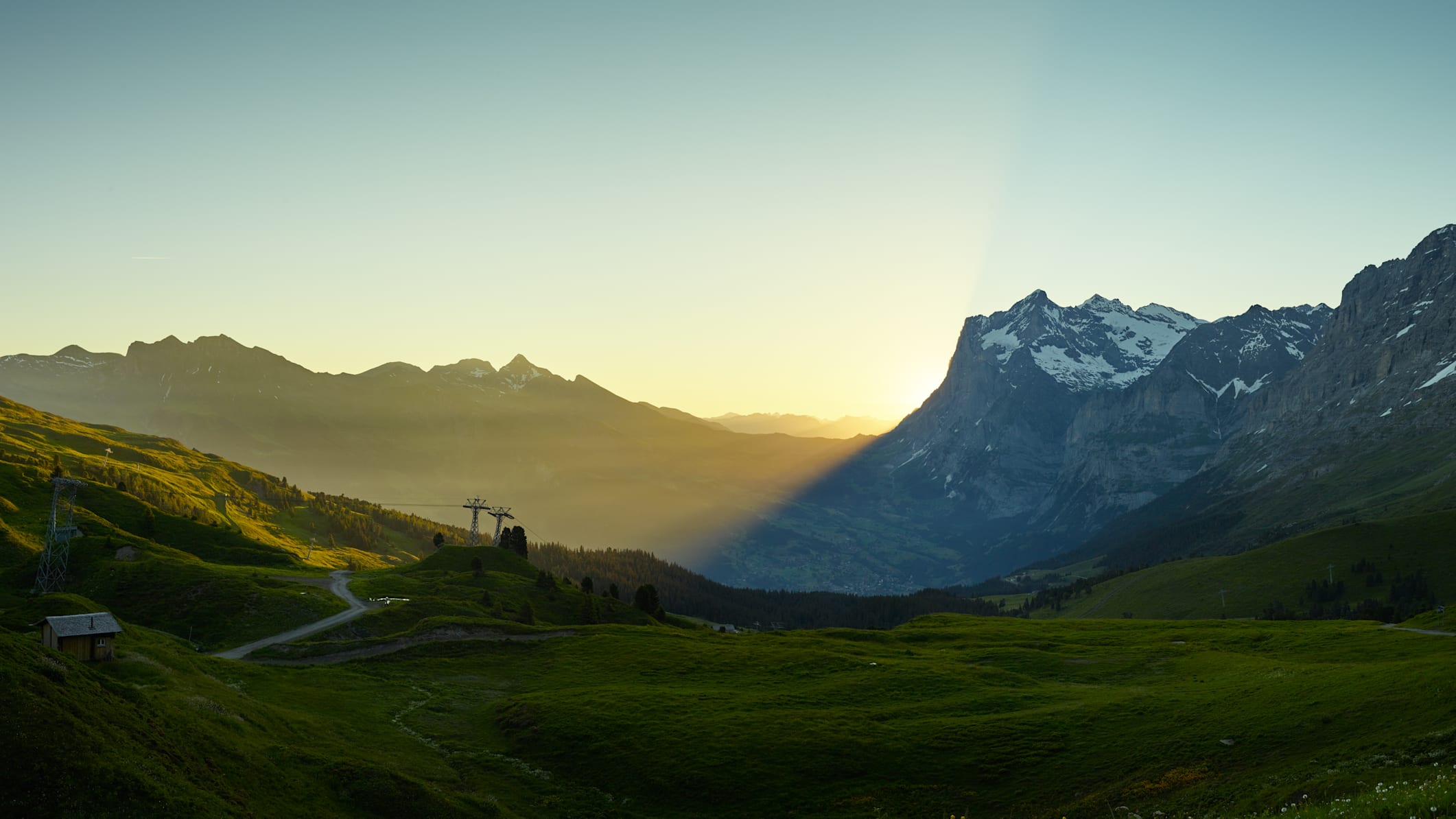Kleine Scheidegg Sommer Panorama Wetterhorn Sonnenaufgang