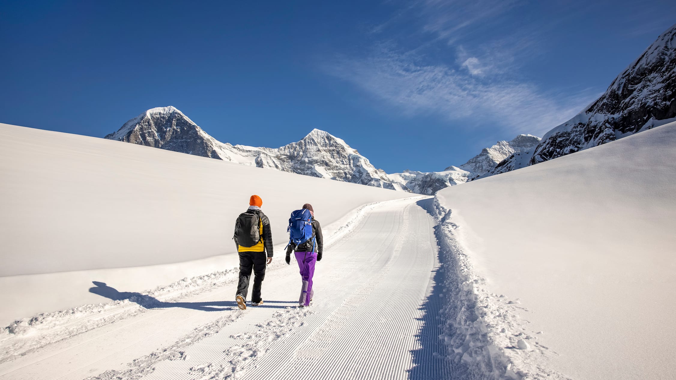 Winterwandern Kleine Scheidegg Maennlichen Eiger Moench Jungfrau 1