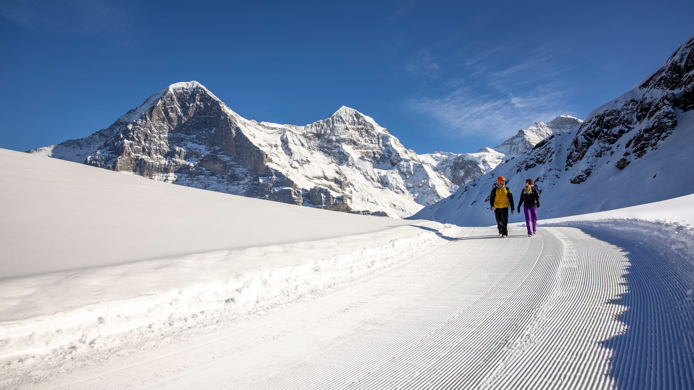 Winterwandern Kleine Scheidegg Maennlichen Eiger Moench Jungfrau 3