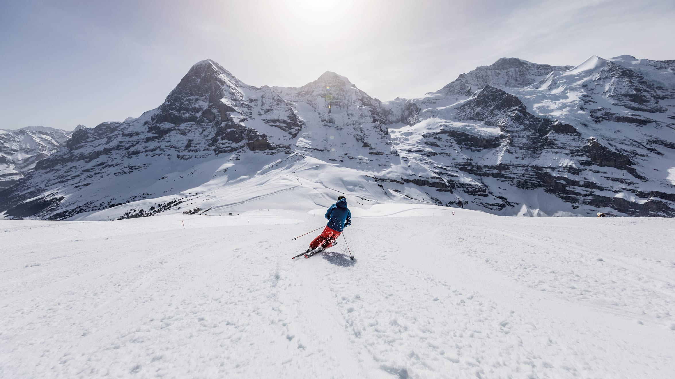 Kleine Scheidegg Skifahren Eiger Moench Jungfrau