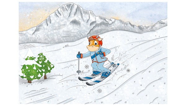 Kuh Lily Winter Skifahren Eiger