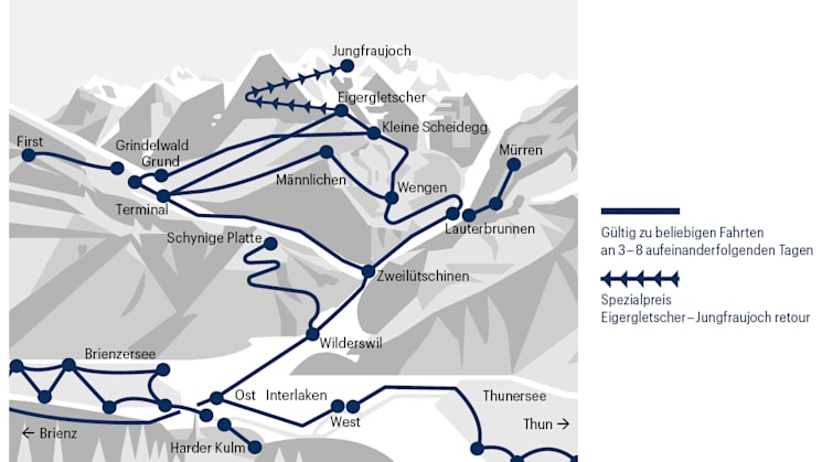 Geltungsbereich Jungfrau Travel Pass
