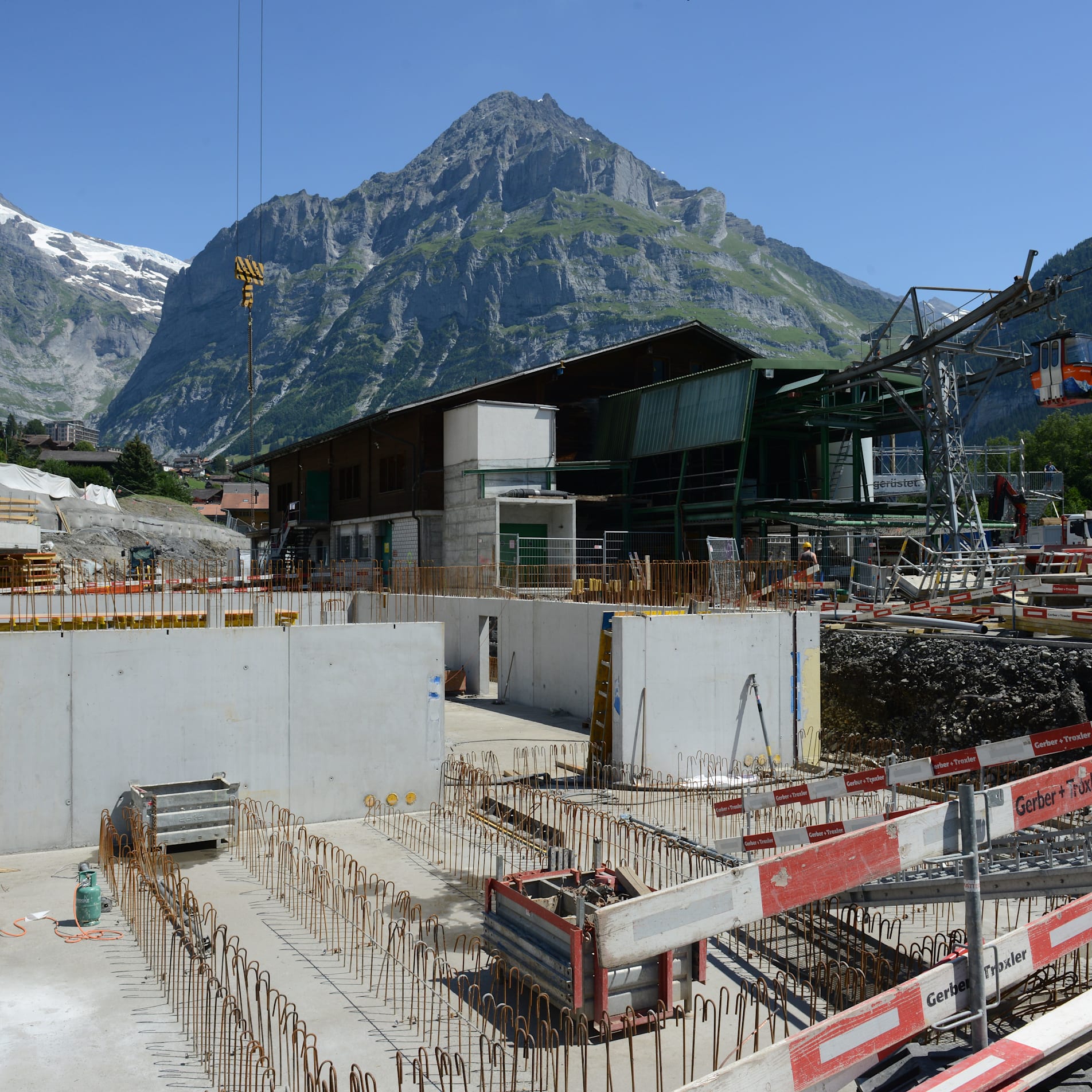 Grindelwald Grund construction site July 2018