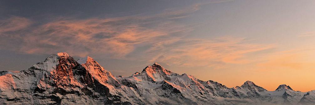 Eiger Moench Jungfrau Abendstimmung