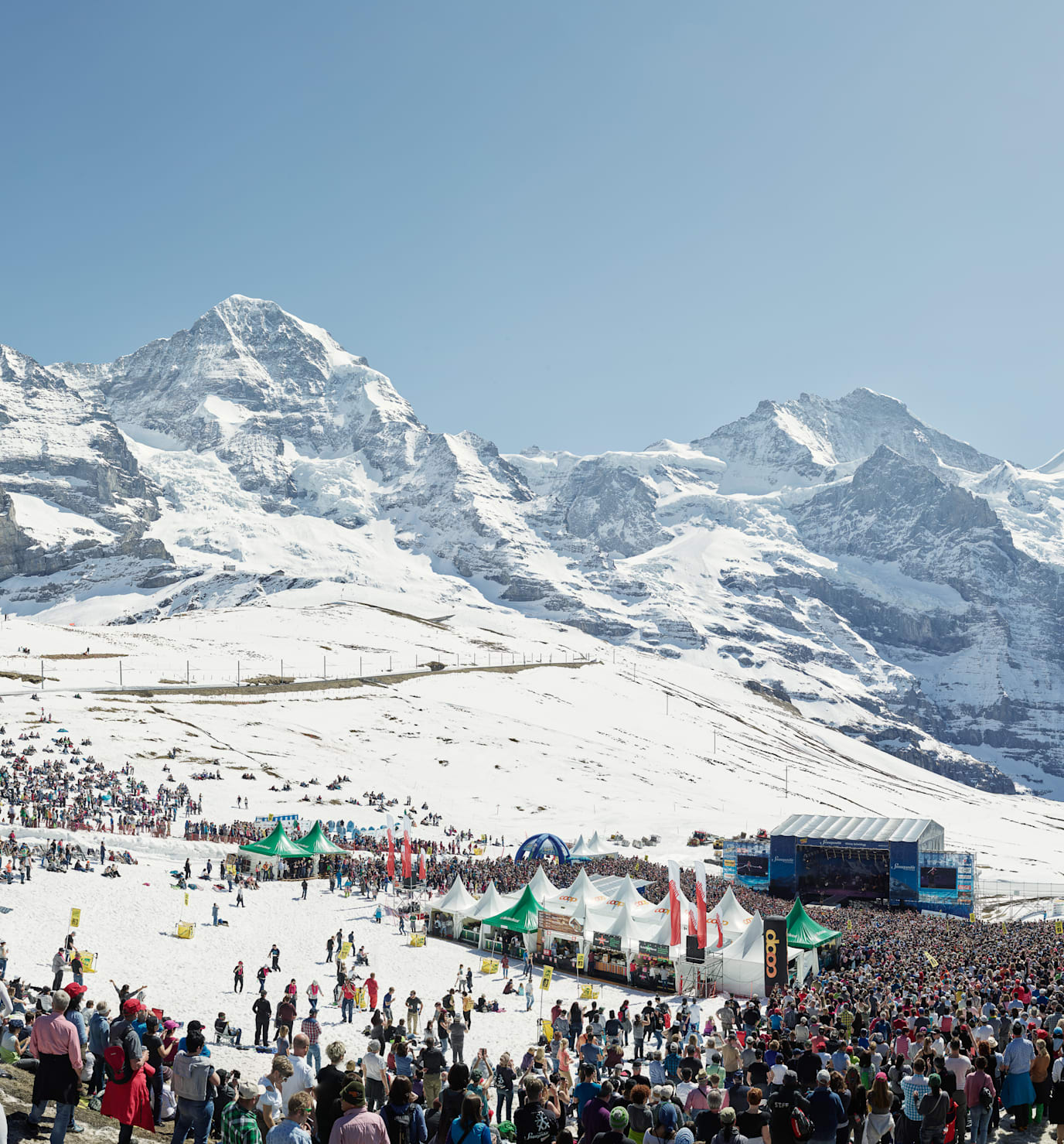 Kleine Scheidegg Snowpenair Eiger Moench Jungfrau Winter