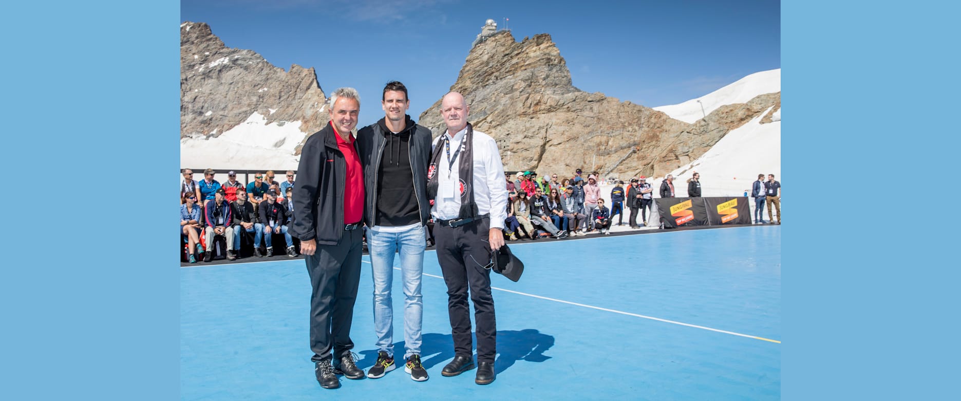 Andy Schmid Launches The Handball Match Between Bsv Bern And South Korea On The Jungfraujoch Jungfrau Ch