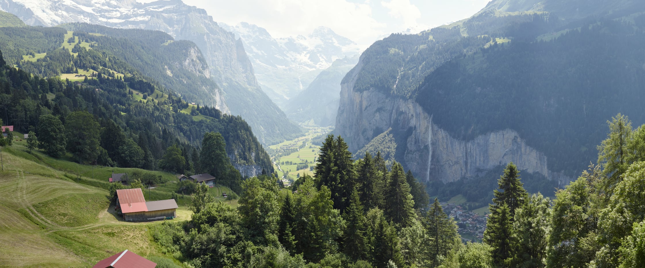 Wengen LauberhornDorf mit Panorama jungfrau.ch
