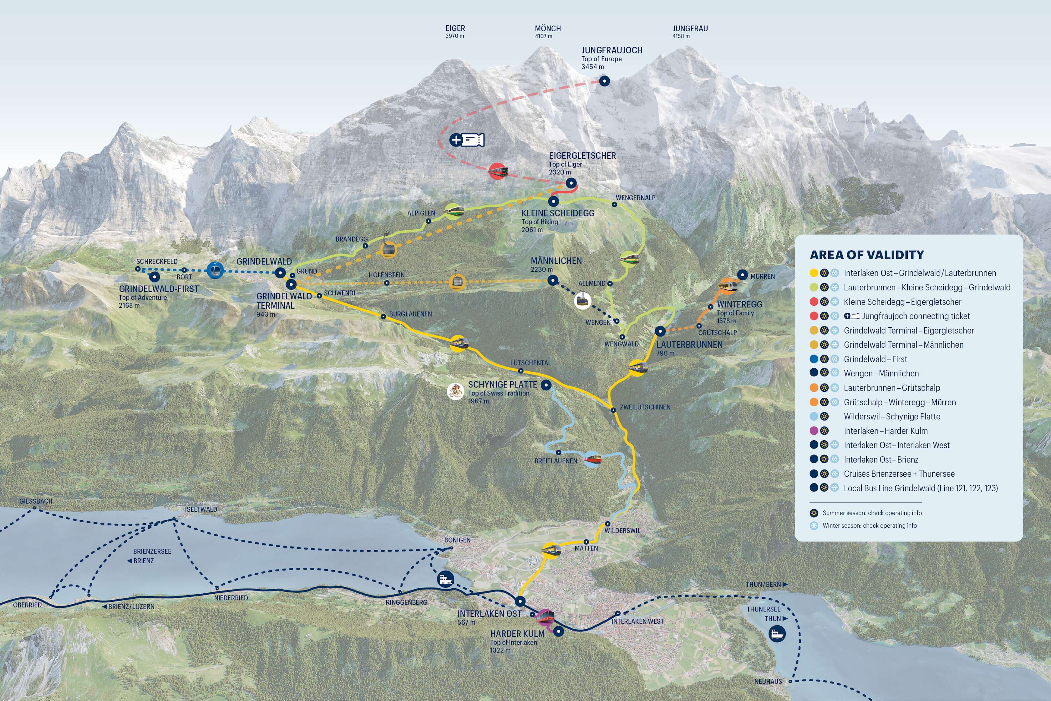 Jungfrau Travel Pass Map